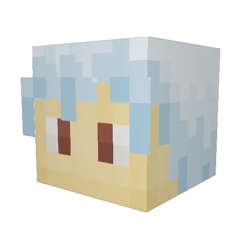 Silverryl Minecraft avatar head, 3D render