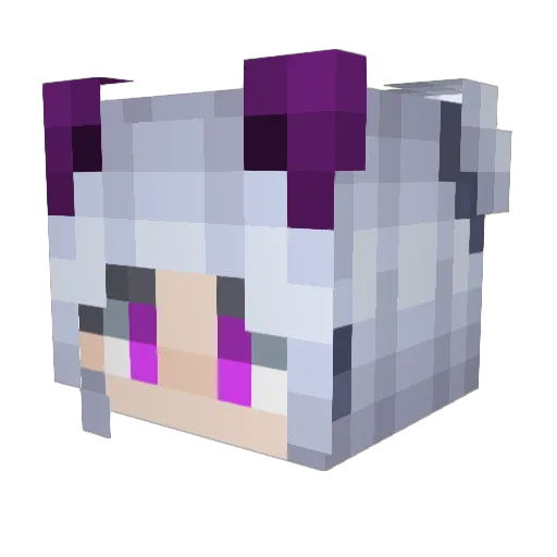 Silversama Minecraft avatar head, 3D render