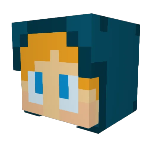 Silversilk Minecraft avatar head, 3D render