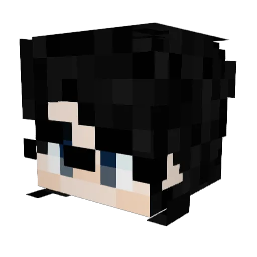 Silverver Minecraft avatar head, 3D render