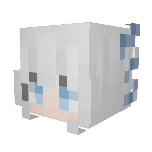Silverwist Minecraft avatar head, 3D render