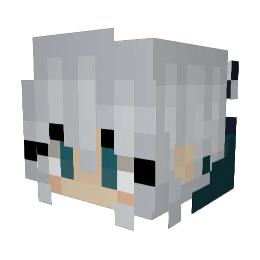Silverwolf97 Minecraft avatar head, 3D render