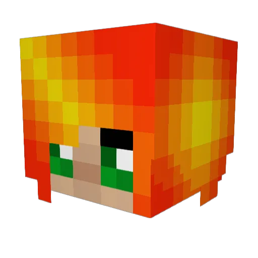 Silvy_20 Minecraft avatar head, 3D render