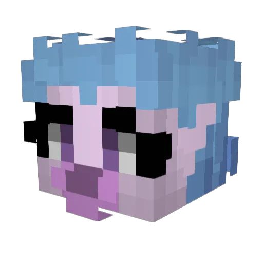 Silvystream Minecraft avatar head, 3D render