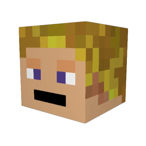 SimK64 Minecraft avatar head, 3D render