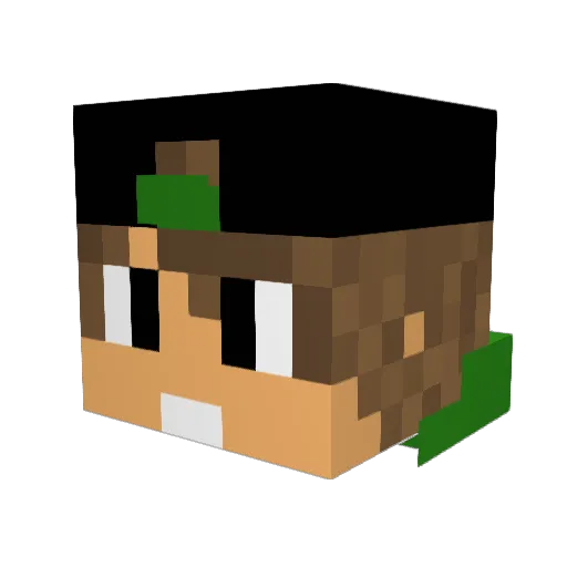 SimRhae Minecraft avatar head, 3D render