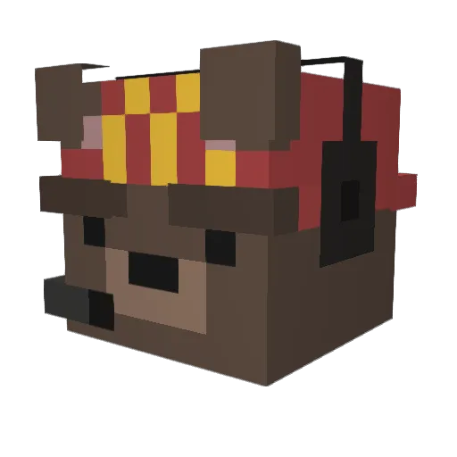 SimUnited Minecraft avatar head, 3D render
