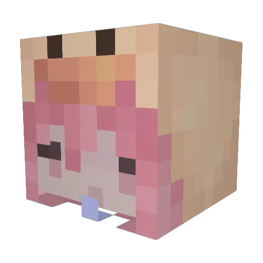 SimaLowPC Minecraft avatar head, 3D render