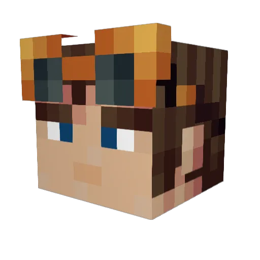 Simarties Minecraft avatar head, 3D render