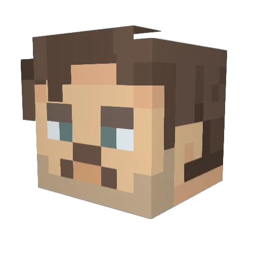 Simcambi Minecraft avatar head, 3D render