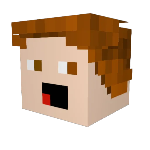 SimiIronMan Minecraft avatar head, 3D render