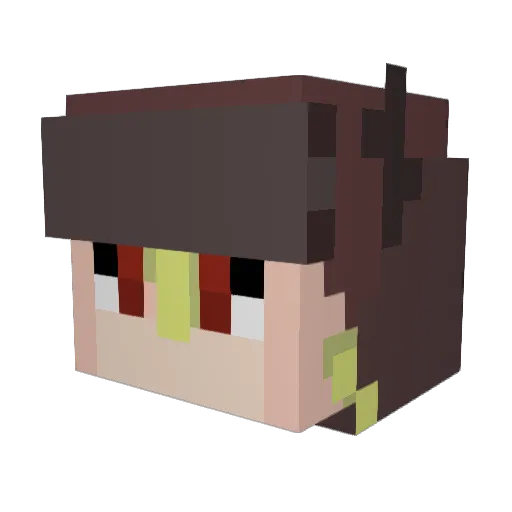 Simian_Slingo Minecraft avatar head, 3D render