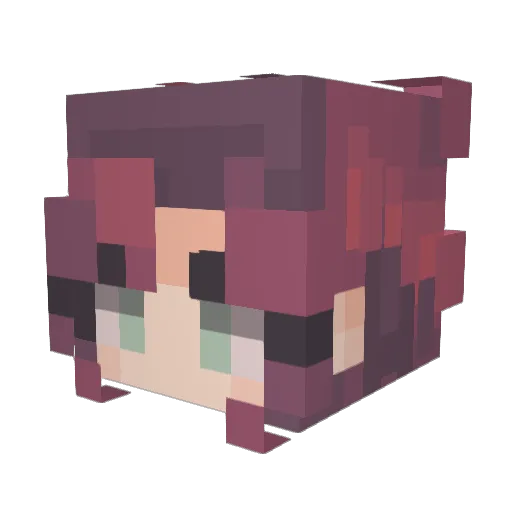 Simica Minecraft avatar head, 3D render