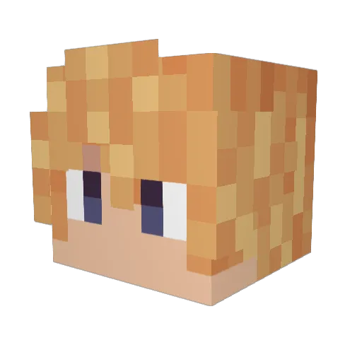 Simie_ Minecraft avatar head, 3D render