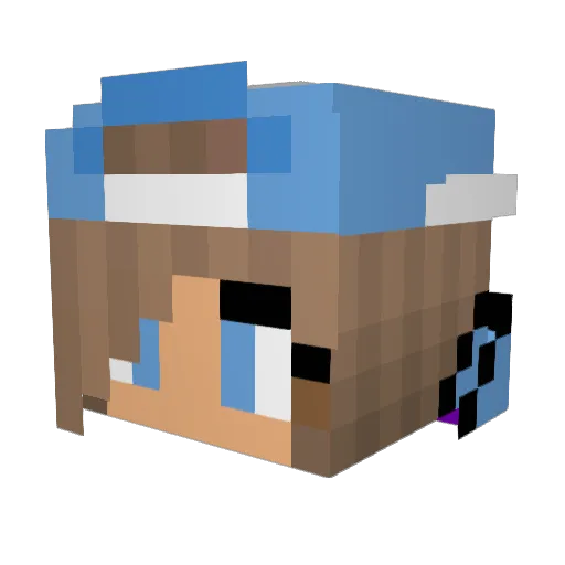 Simintic Minecraft avatar head, 3D render