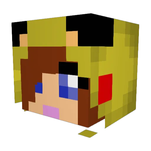 Simisimsim Minecraft avatar head, 3D render