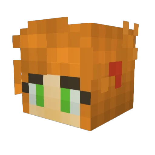 Simius35 Minecraft avatar head, 3D render