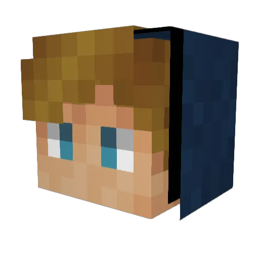 SimixHD Minecraft avatar head, 3D render
