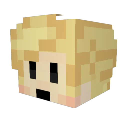Simixok Minecraft avatar head, 3D render