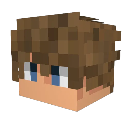 Simke1sBack Minecraft avatar head, 3D render