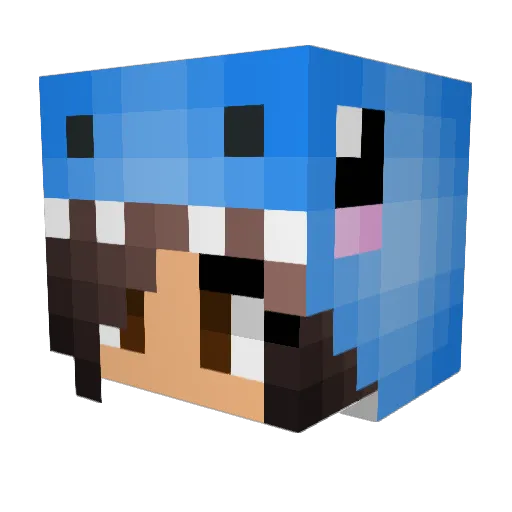 SimmerMouse Minecraft avatar head, 3D render