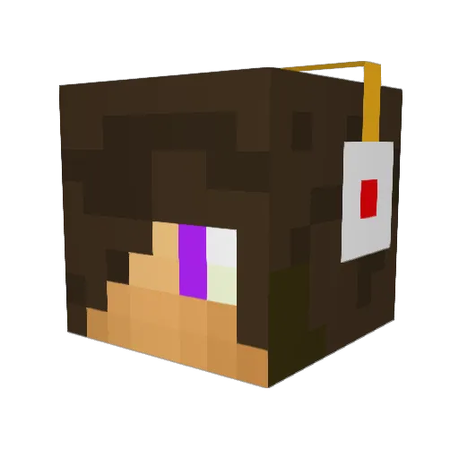 Simmler Minecraft avatar head, 3D render