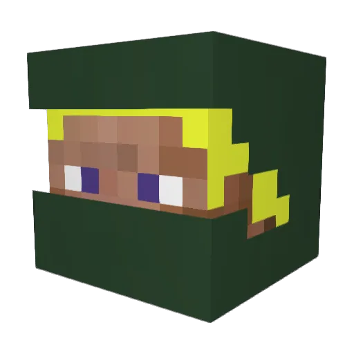 Simoman3 Minecraft avatar head, 3D render