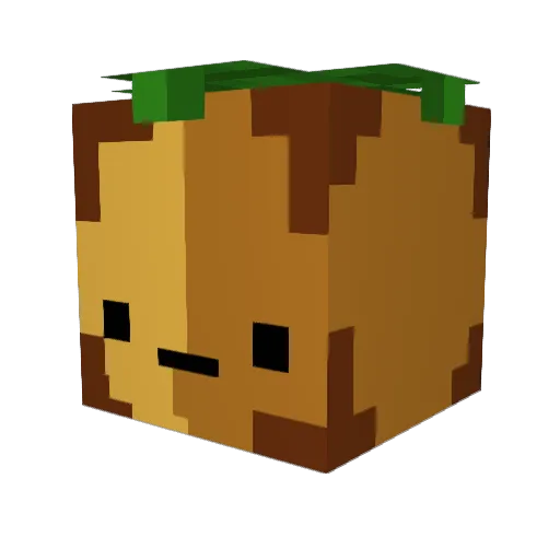 Simomato Minecraft avatar head, 3D render
