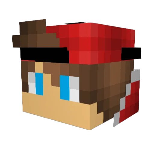 SimonV2K Minecraft avatar head, 3D render