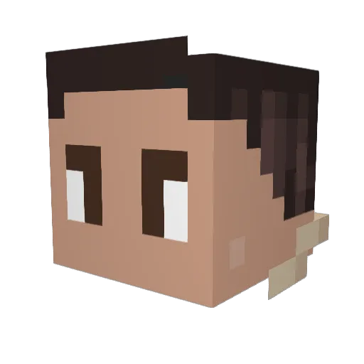 Simonnet Minecraft avatar head, 3D render