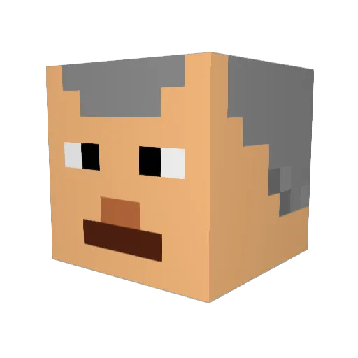 Simp4Shosia Minecraft avatar head, 3D render