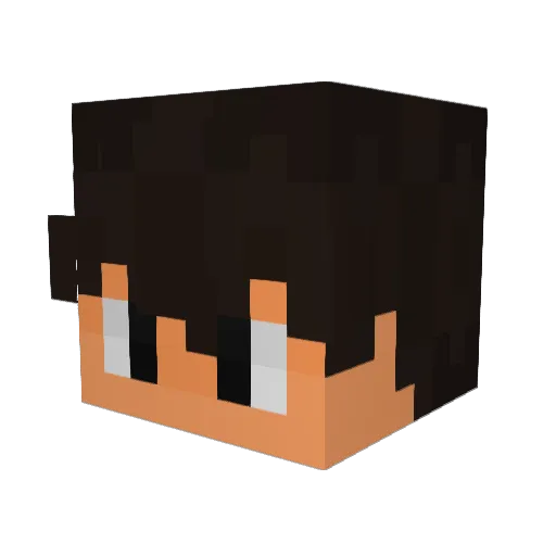 Simpaa Minecraft avatar head, 3D render