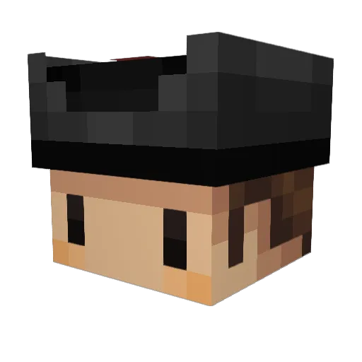 Simpaticx Minecraft avatar head, 3D render
