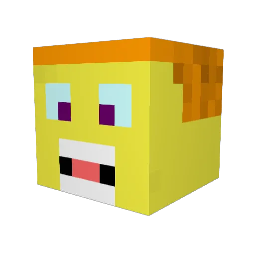 SimpleBot72 Minecraft avatar head, 3D render