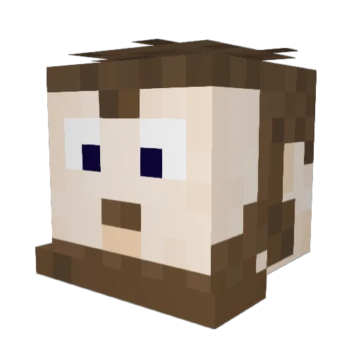 SimpleDirt Minecraft avatar head, 3D render