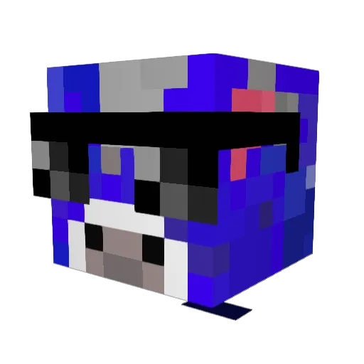 SimpleFrank Minecraft avatar head, 3D render