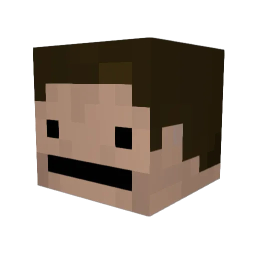 Simple_Luck Minecraft avatar head, 3D render