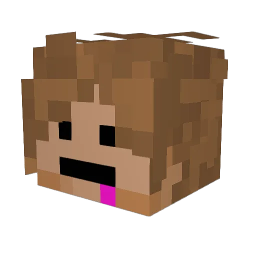 Simplnut Minecraft avatar head, 3D render
