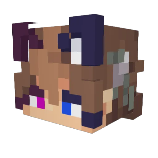 SimplyAlexiss Minecraft avatar head, 3D render
