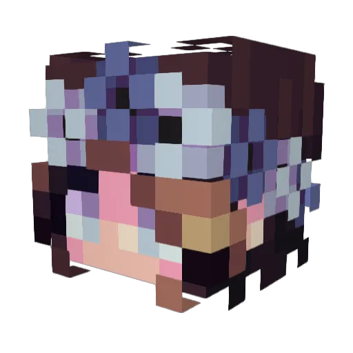 SimplyKarah Minecraft avatar head, 3D render