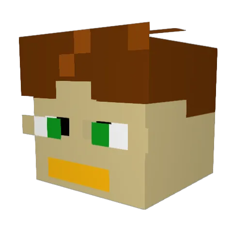 SimplyMarki Minecraft avatar head, 3D render