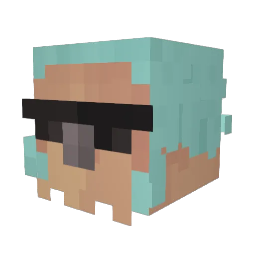 SimplyTopTrash Minecraft avatar head, 3D render