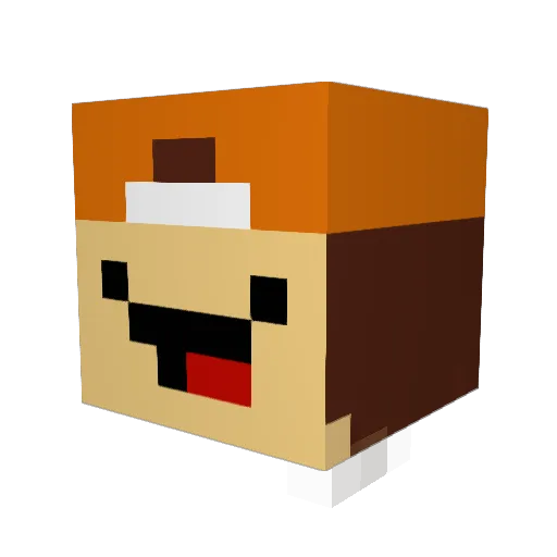 SimplyTrash Minecraft avatar head, 3D render