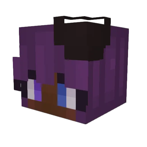 Simpmichi Minecraft avatar head, 3D render
