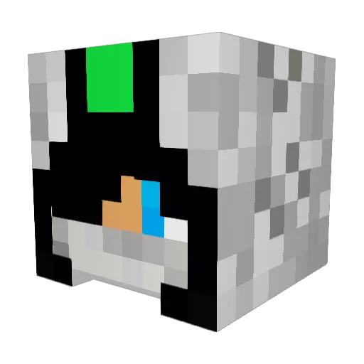 Simpowitch Minecraft avatar head, 3D render