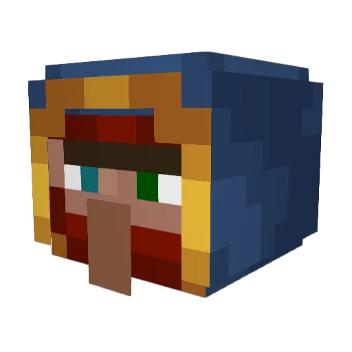 Simsl Minecraft avatar head, 3D render