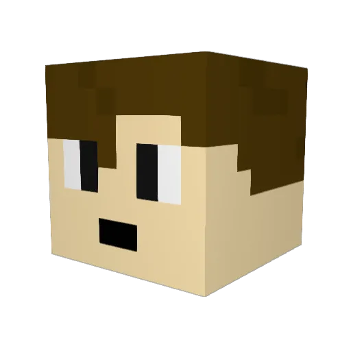 Simstyle Minecraft avatar head, 3D render