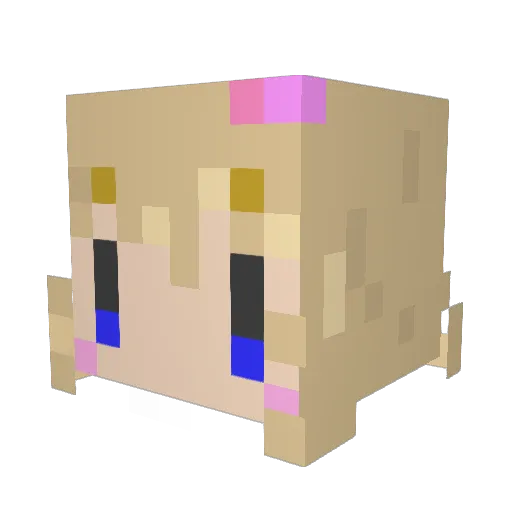 Simtaro Minecraft avatar head, 3D render