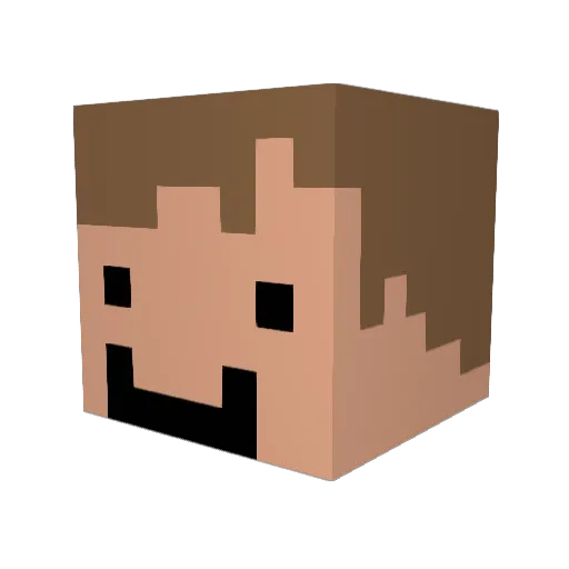 Simy11 Minecraft avatar head, 3D render