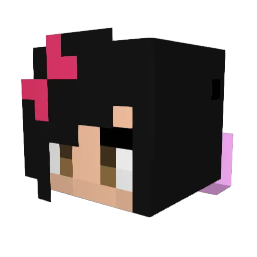SinaPig Minecraft avatar head, 3D render